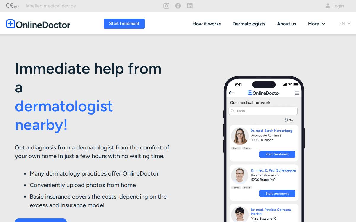 Onlinedoctor website preview
