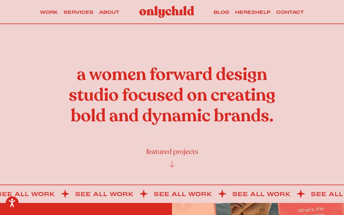 Only Child Design website preview
