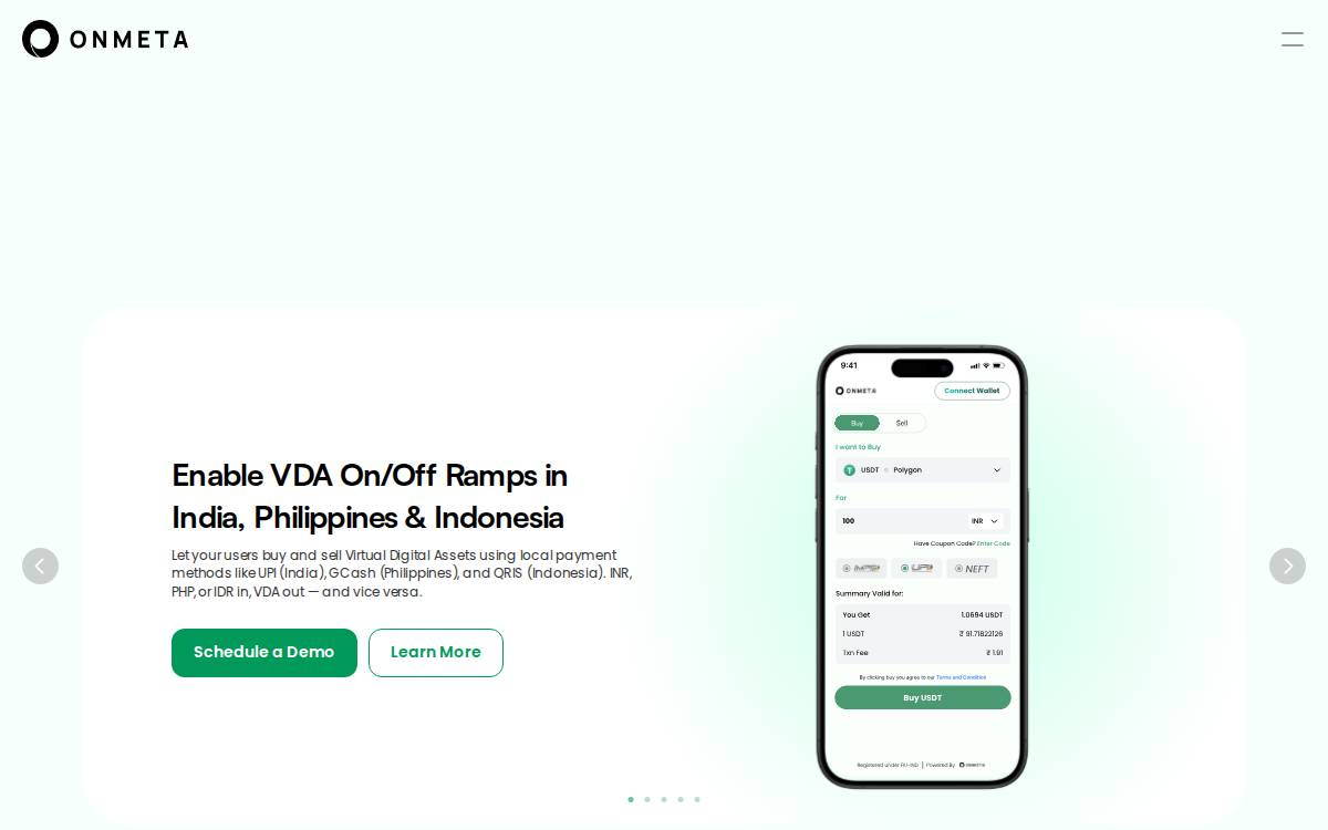 Onmeta website preview