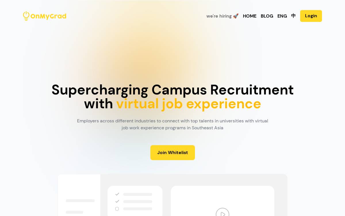 Onmygrad website preview