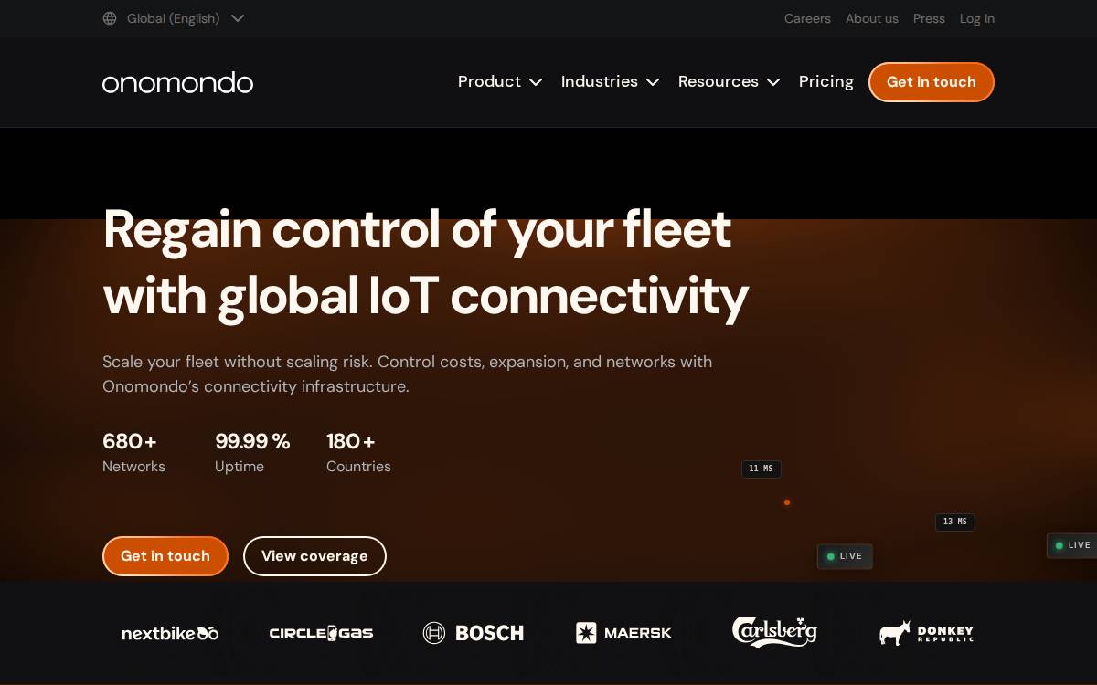 Onomondo website preview