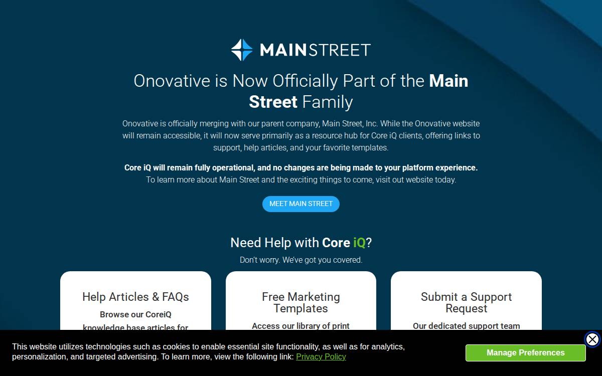 Onovativebanking website preview