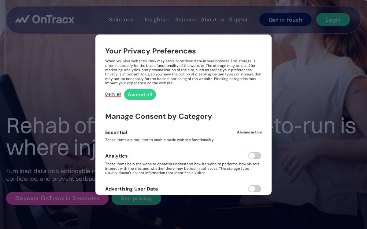 Ontracx website preview
