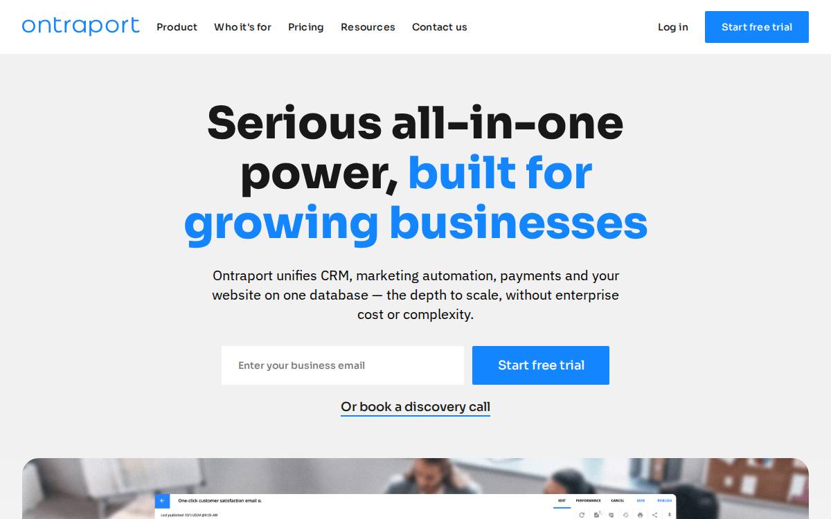 Ontraport website preview