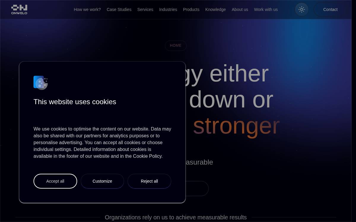 Onwelo website preview