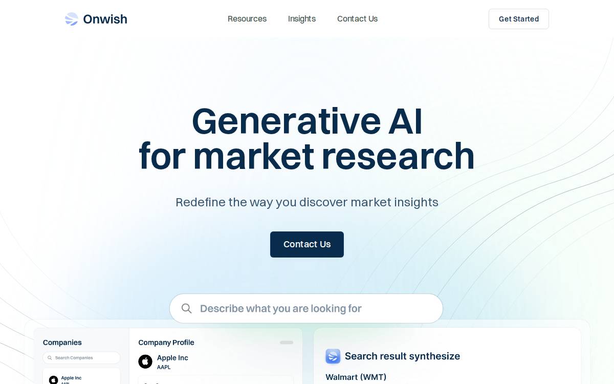 Onwish website preview