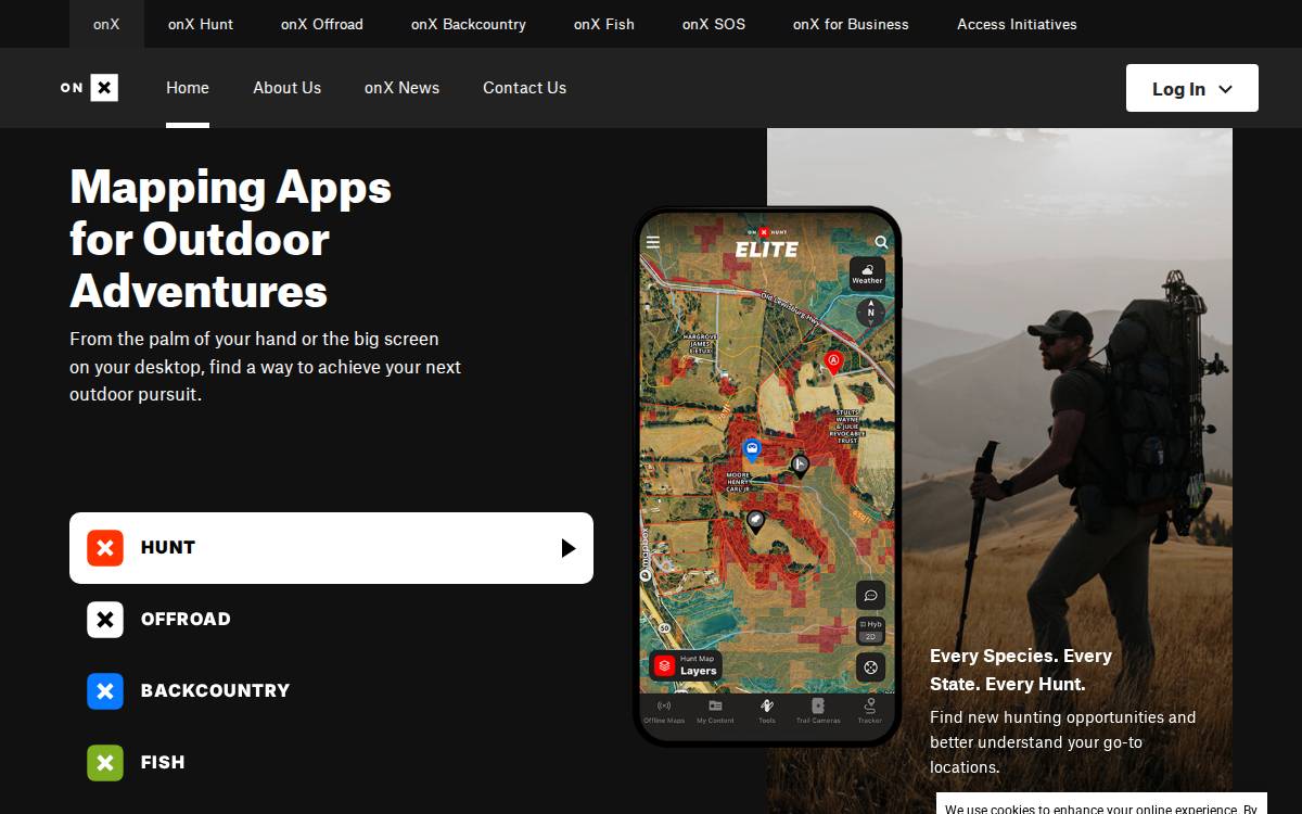 OnX Maps website preview
