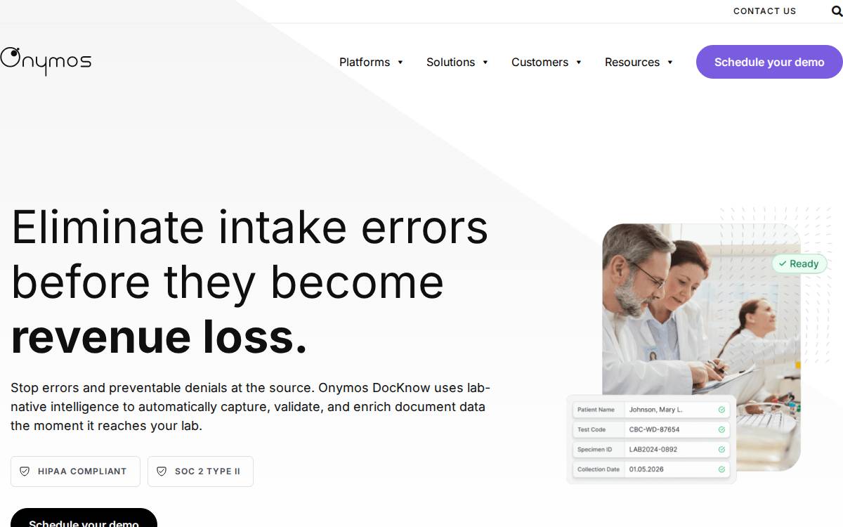 Onymos website preview