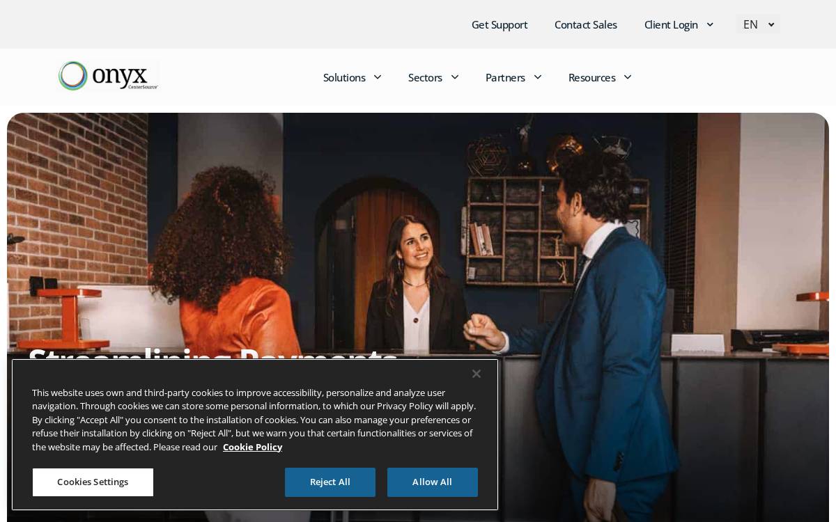 Onyx CenterSource website preview