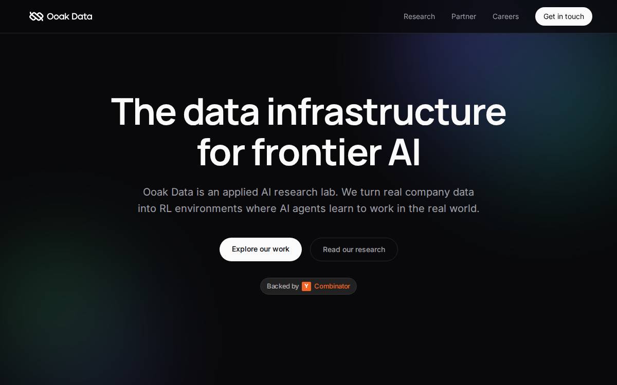 Ooak Data website preview