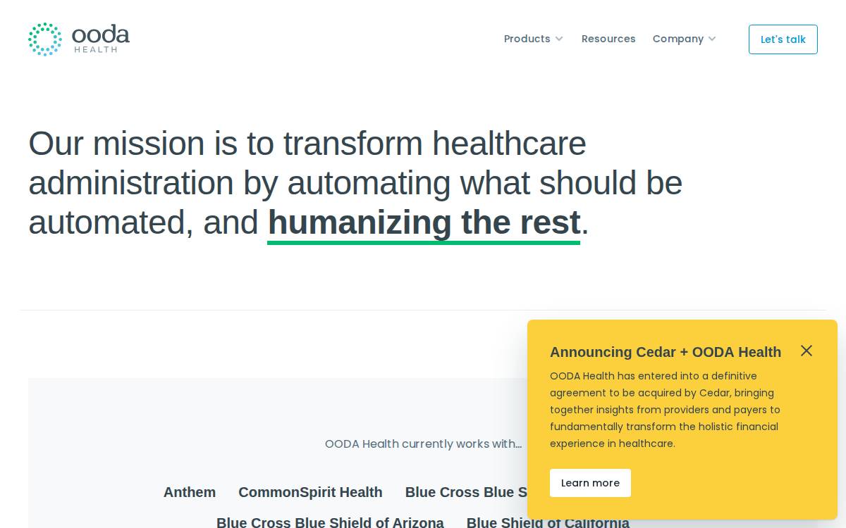 Ooda Health website preview