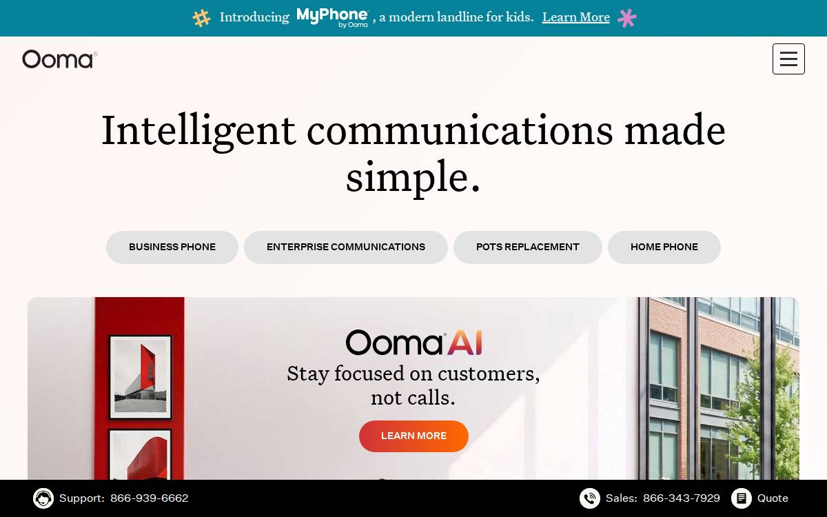 Ooma website preview