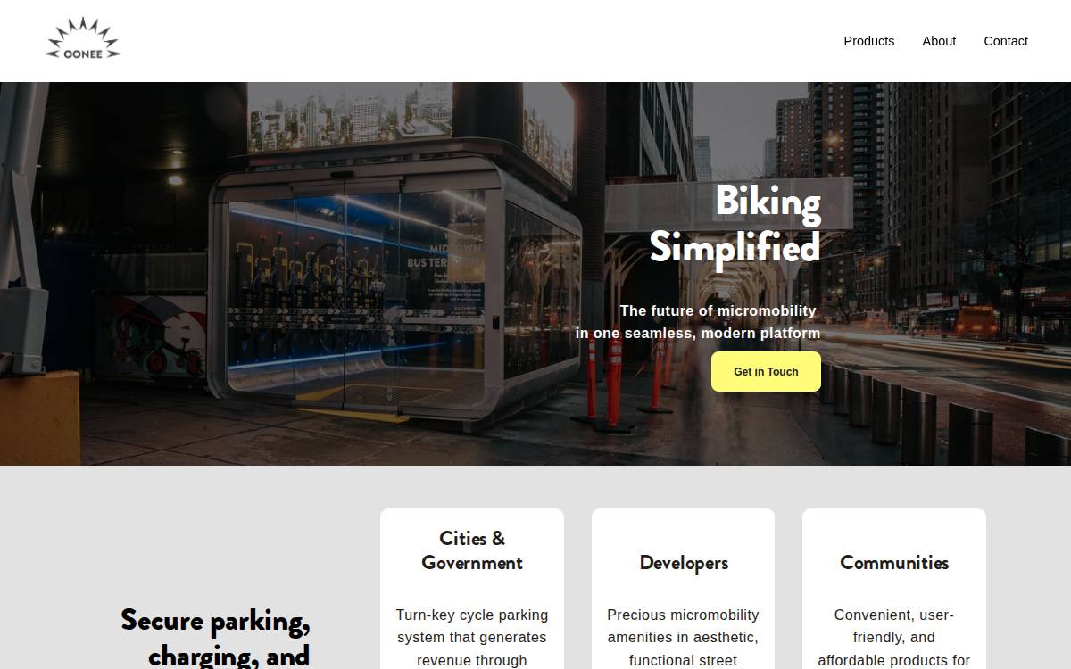 Oonee website preview