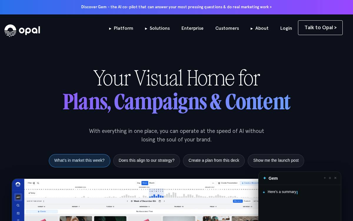Opal website preview