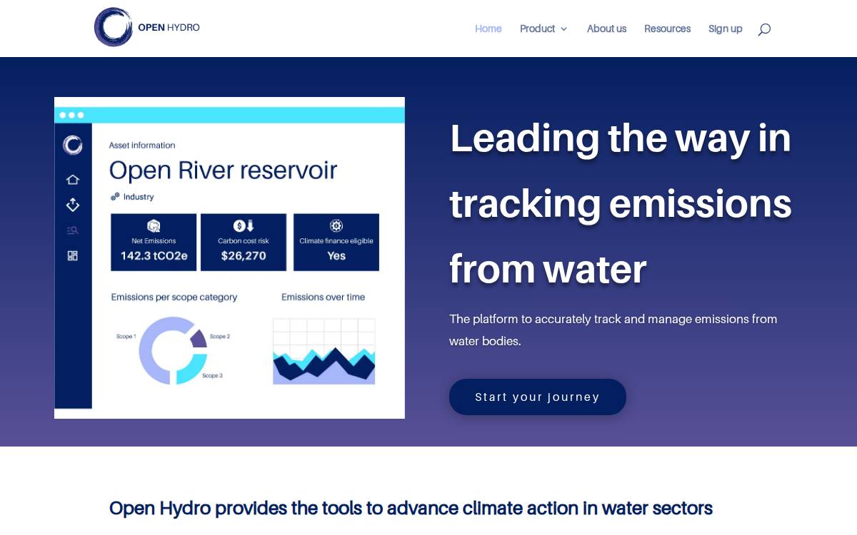 Open Hydro website preview