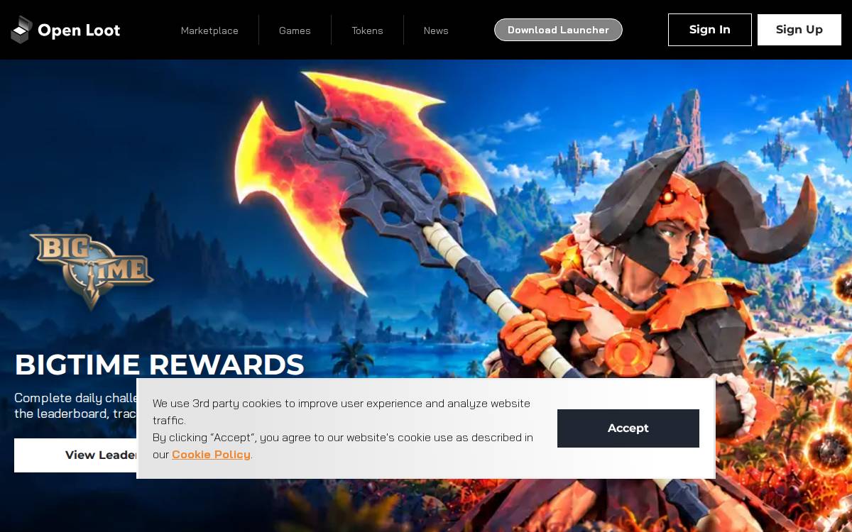 Open Loot website preview