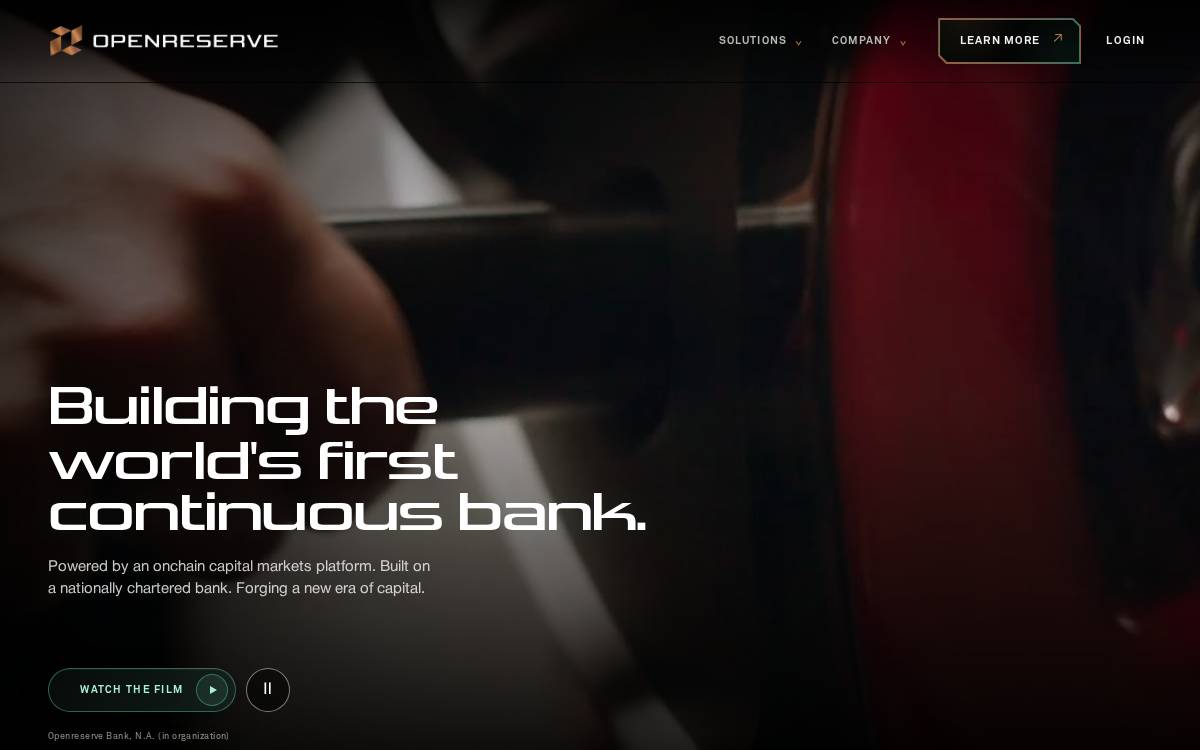 Open Reserve website preview