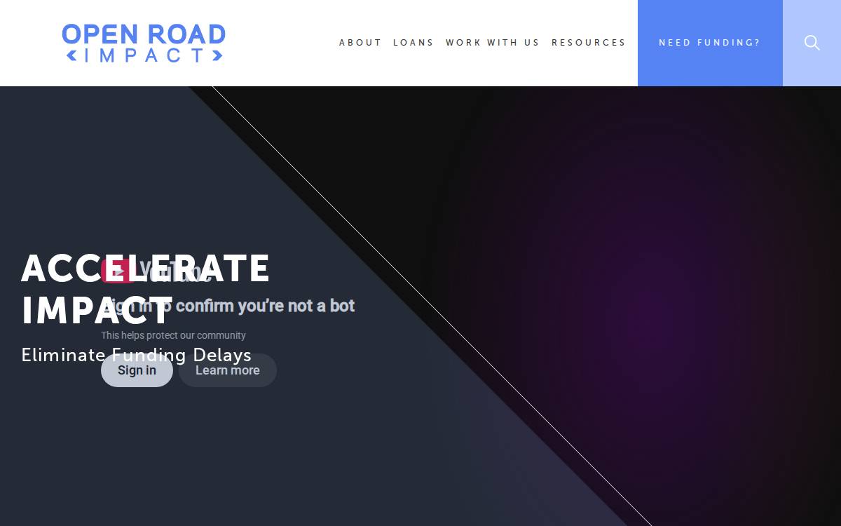 Open Road Impact website preview