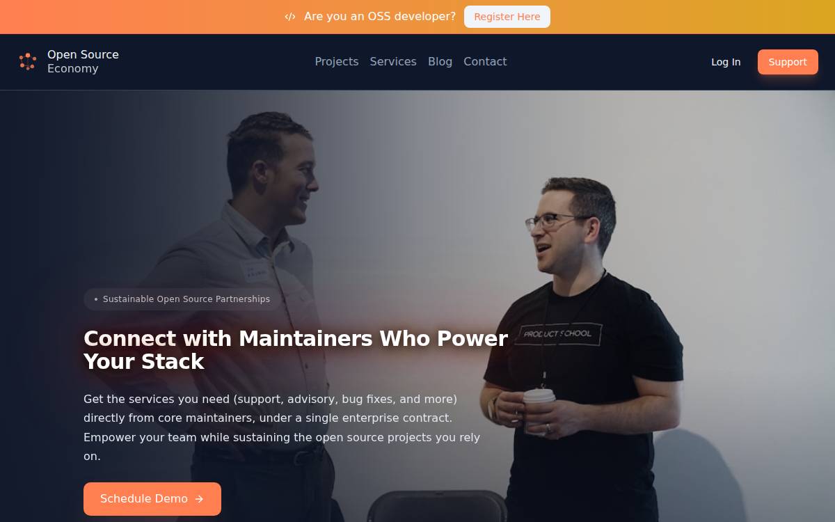 Open Source Economy website preview