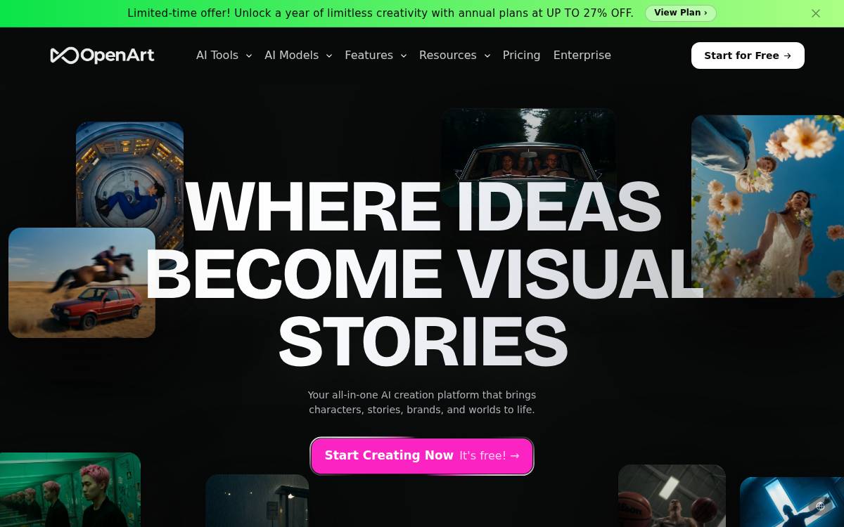 OpenArt website preview