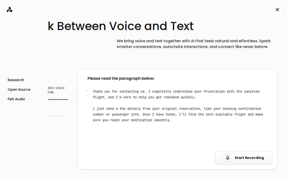 OpenAudio (Fish Audio) website preview