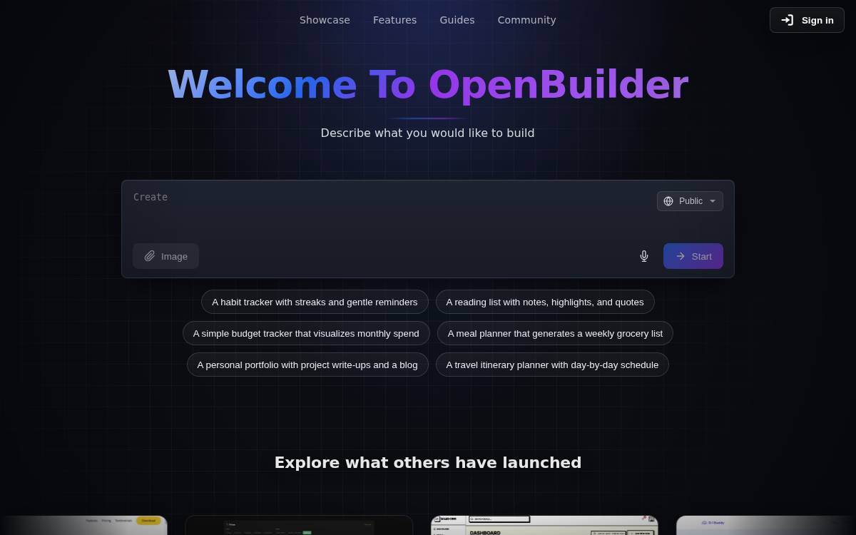 Openbuilder website preview