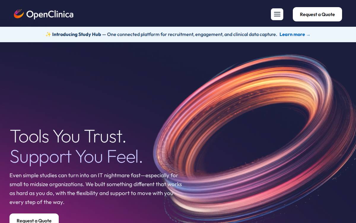 OpenClinica website preview