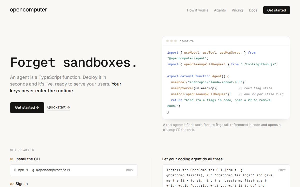 OpenComputer website preview