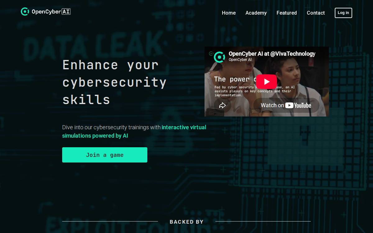 Opencyberai website preview