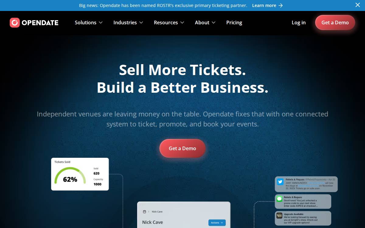 Opendate website preview