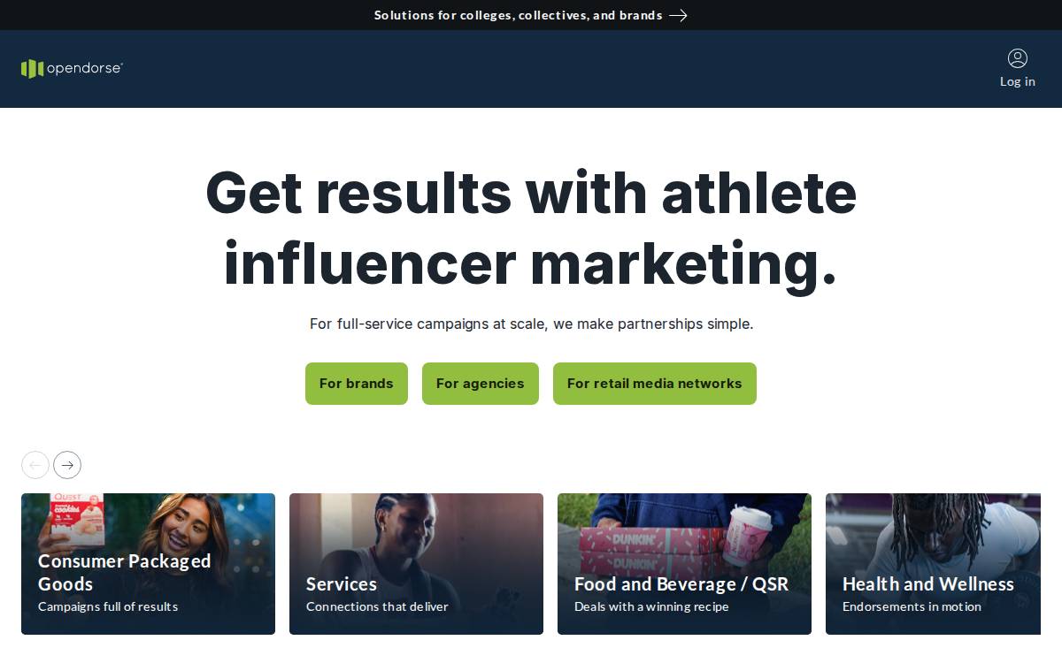Opendorse website preview