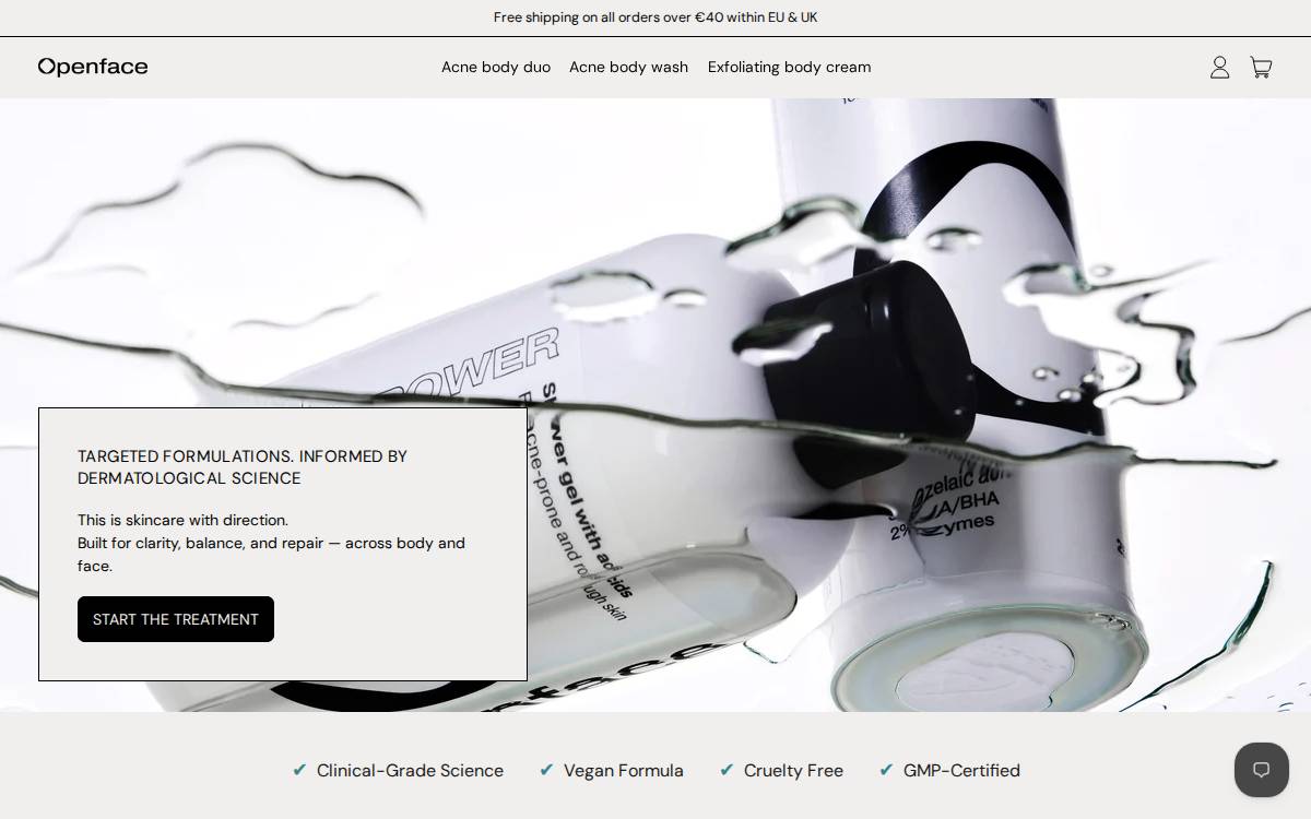 Openface website preview