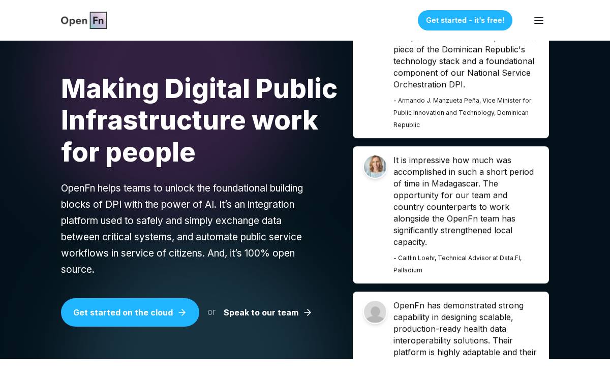 OpenFn website preview