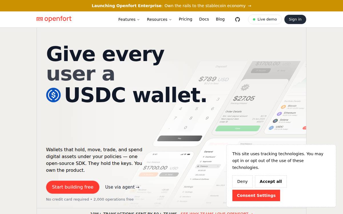 Openfort website preview
