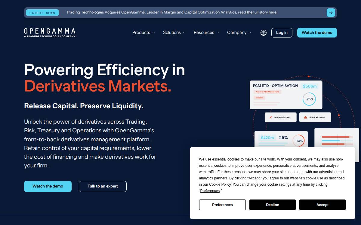 OpenGamma website preview