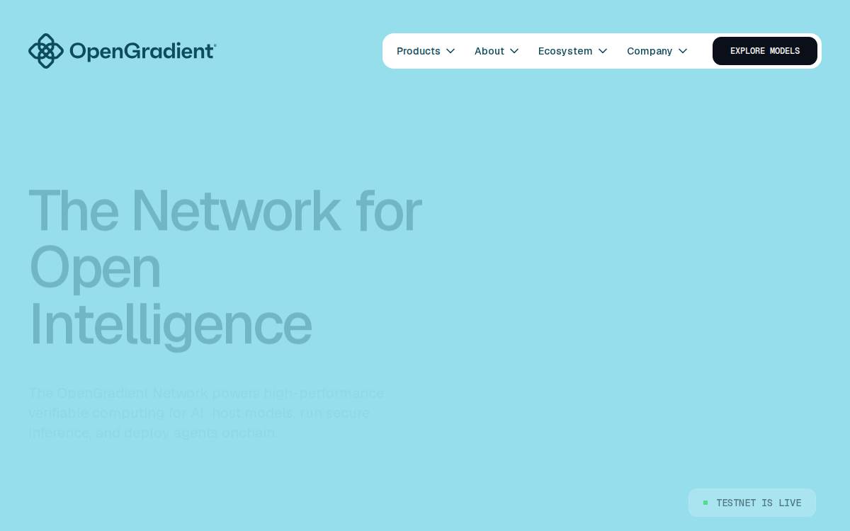 OpenGradient website preview