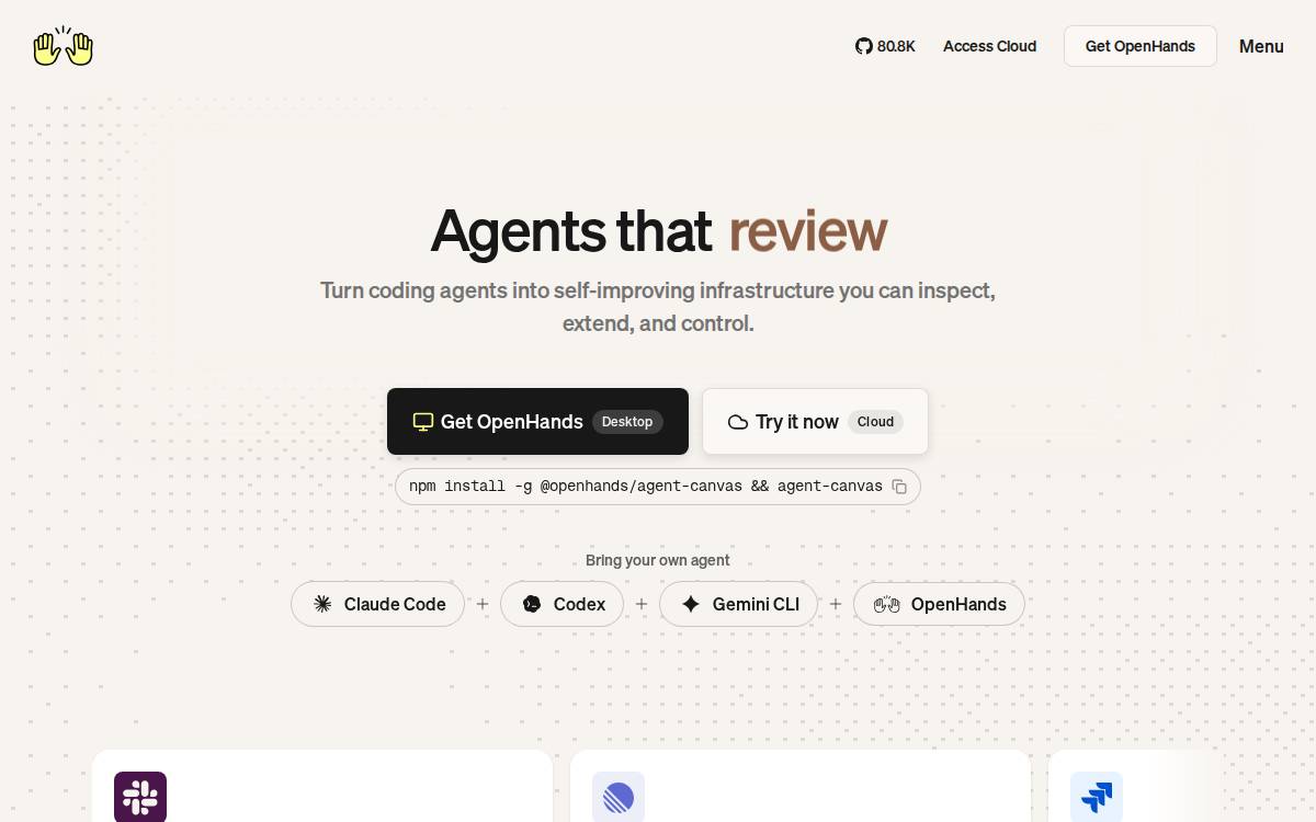 OpenHands AI website preview