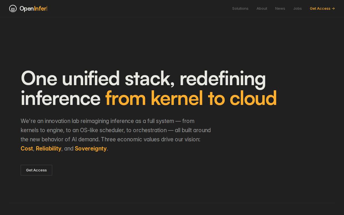 OpenInfer website preview