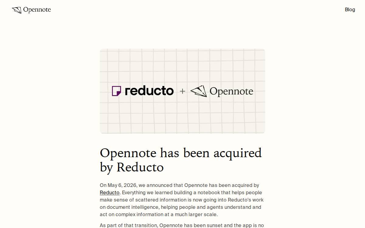 Opennote website preview