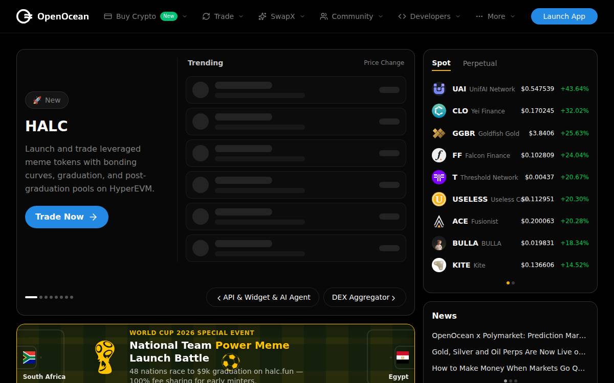 Openocean website preview