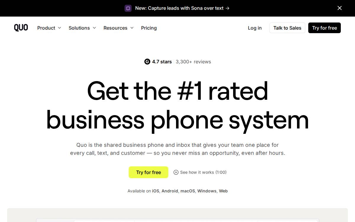 OpenPhone website preview