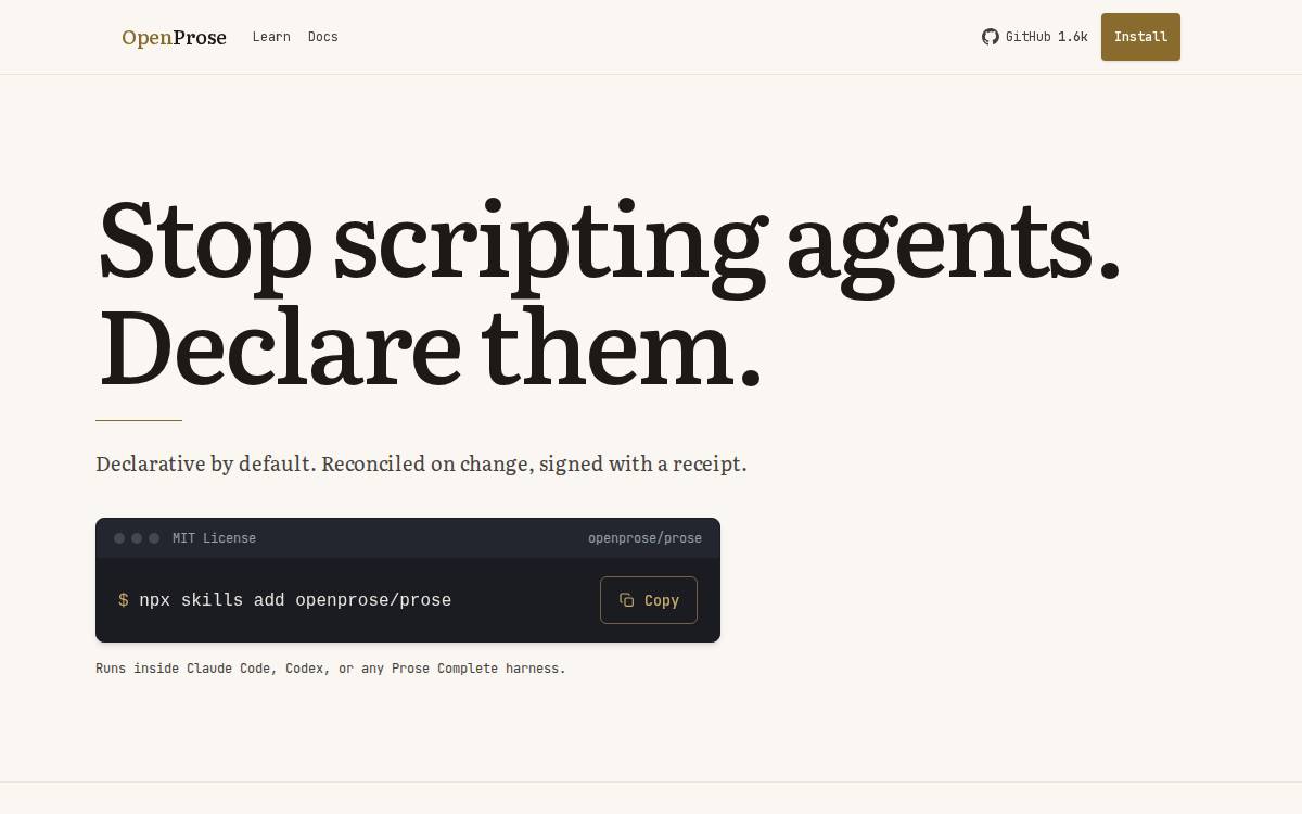 OpenProse website preview