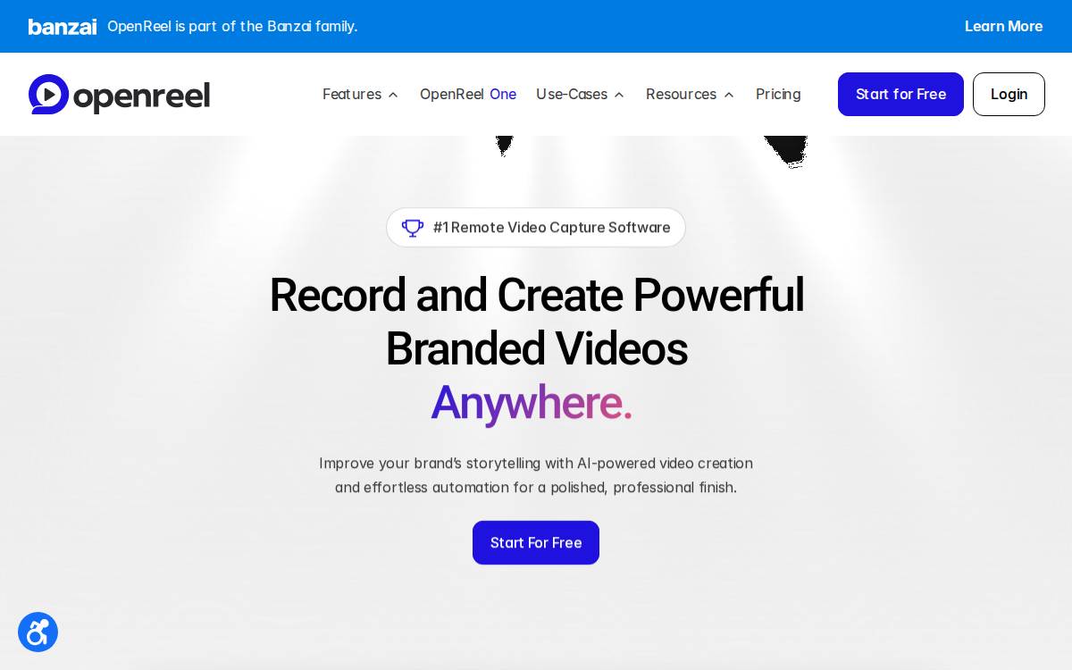 OpenReel website preview