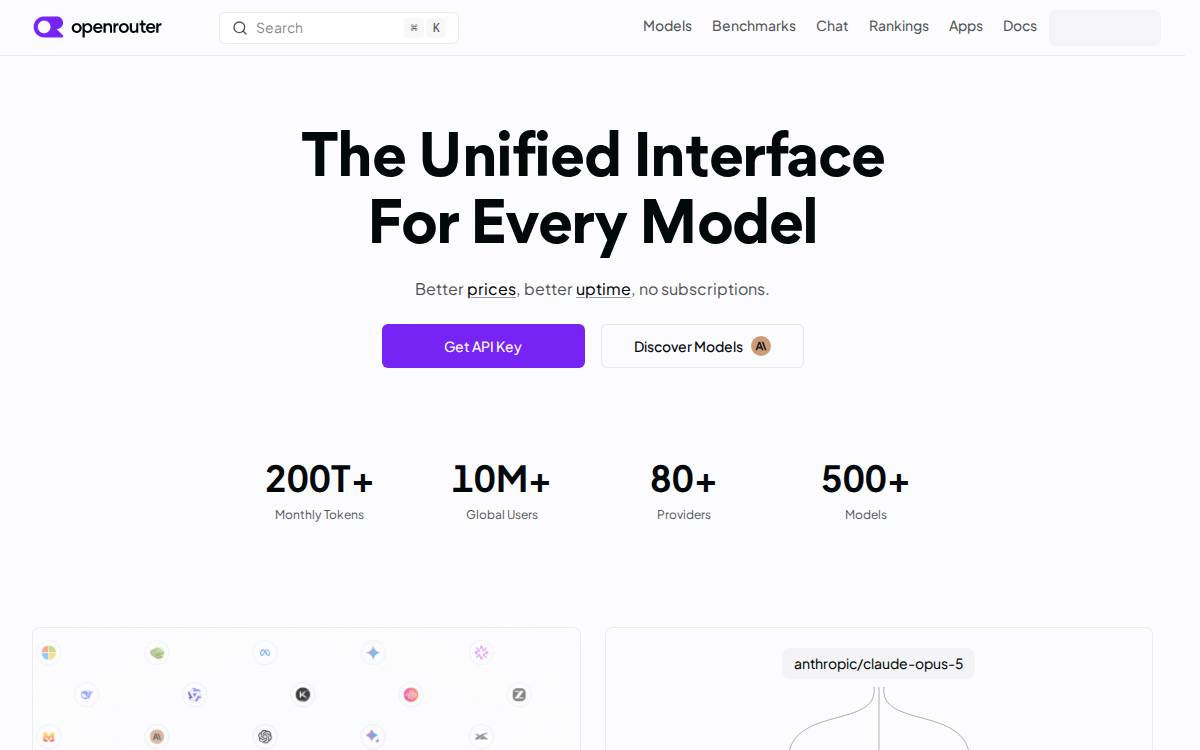 OpenRouter website preview