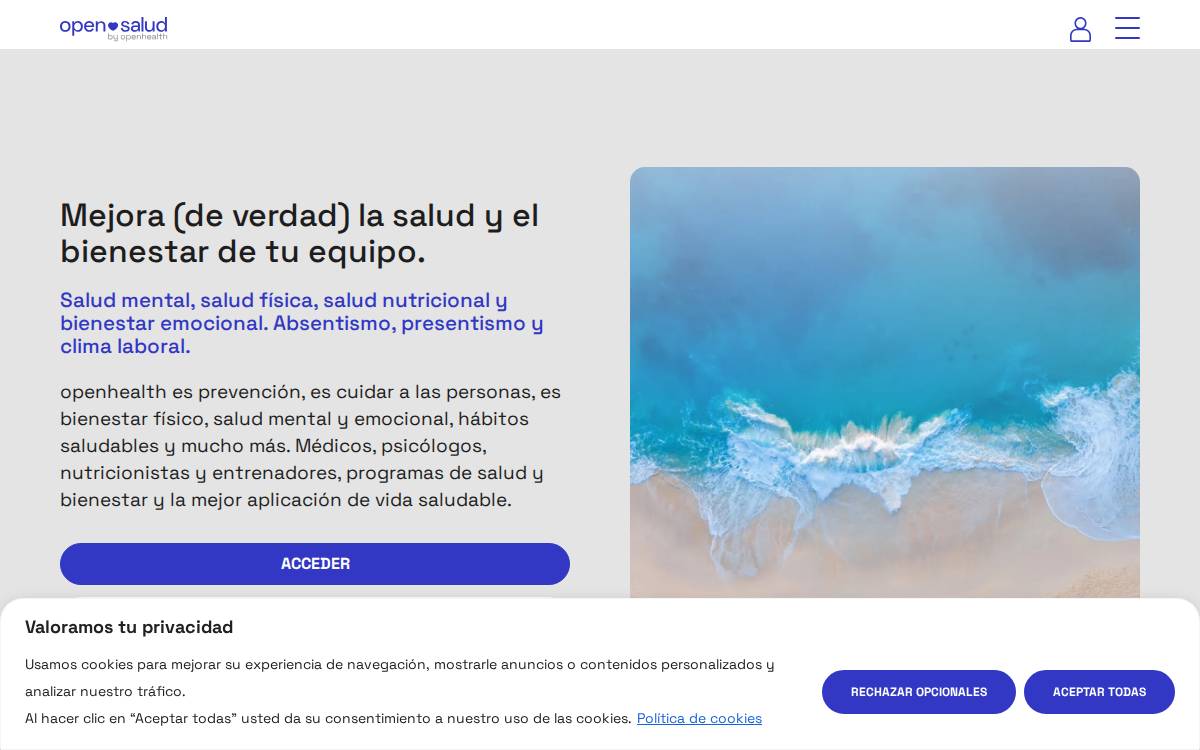 Opensalud website preview