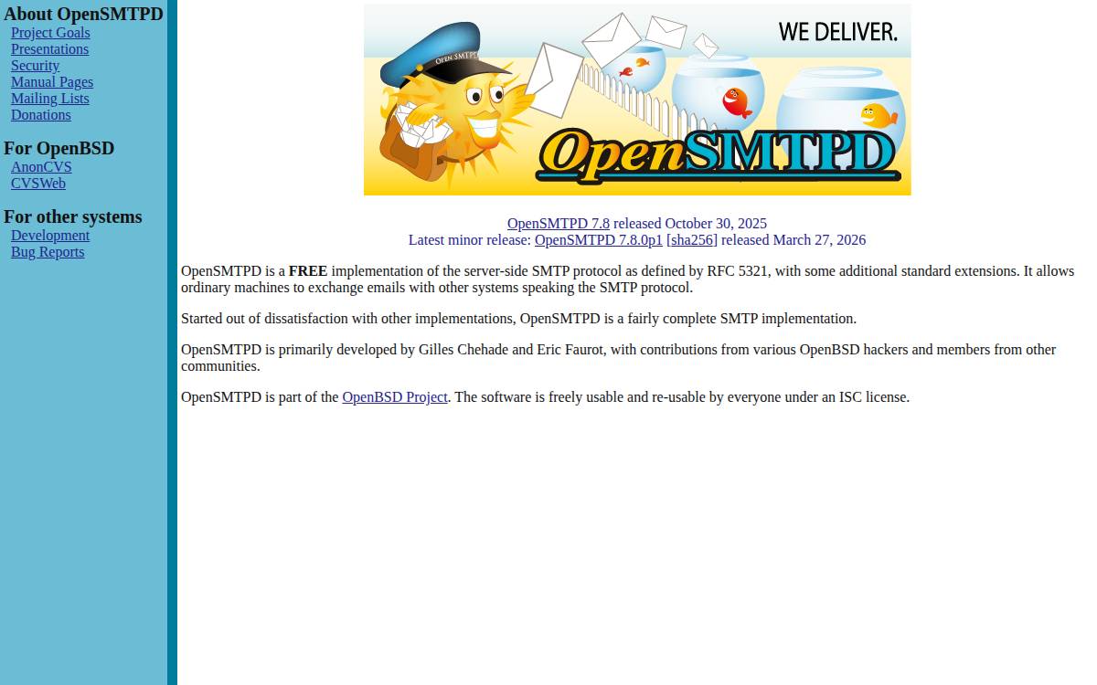 OpenSMTPD website preview