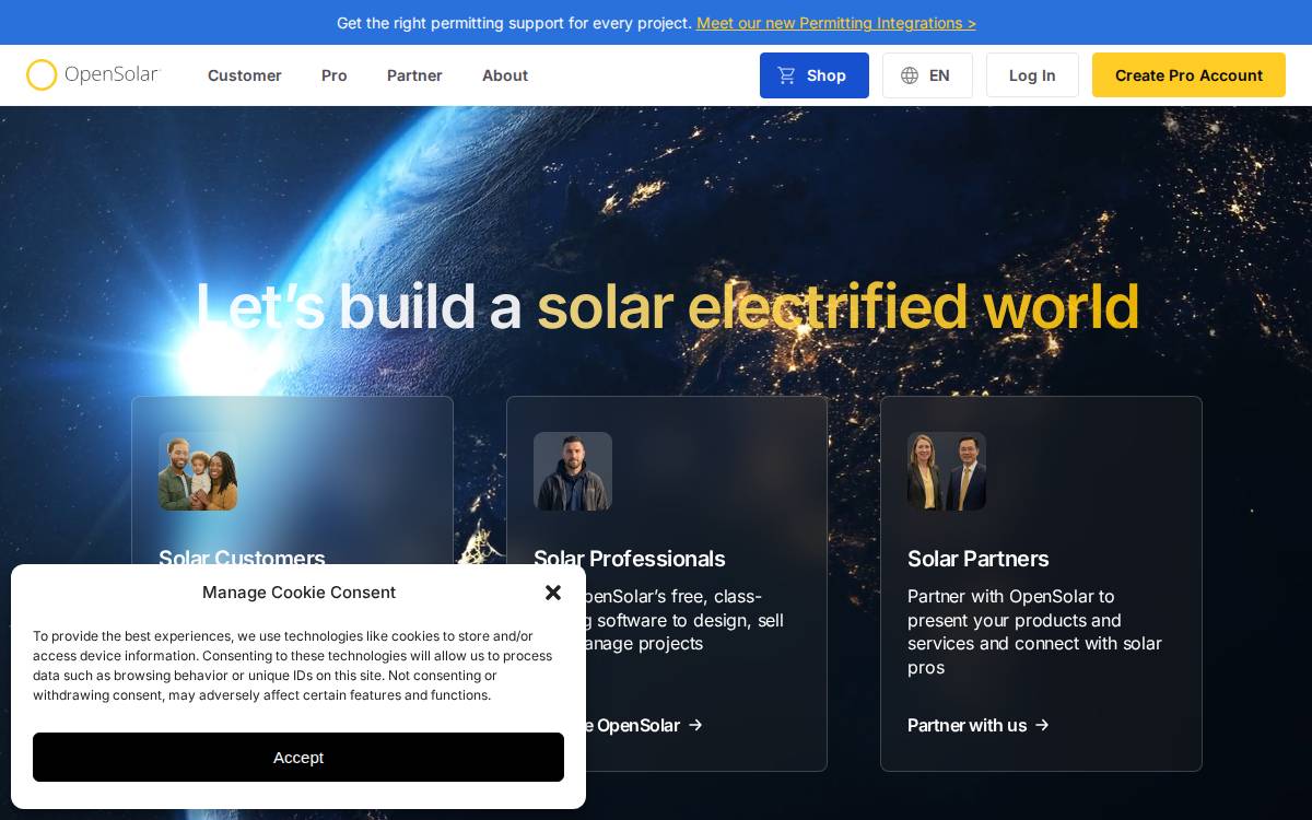 OpenSolar website preview