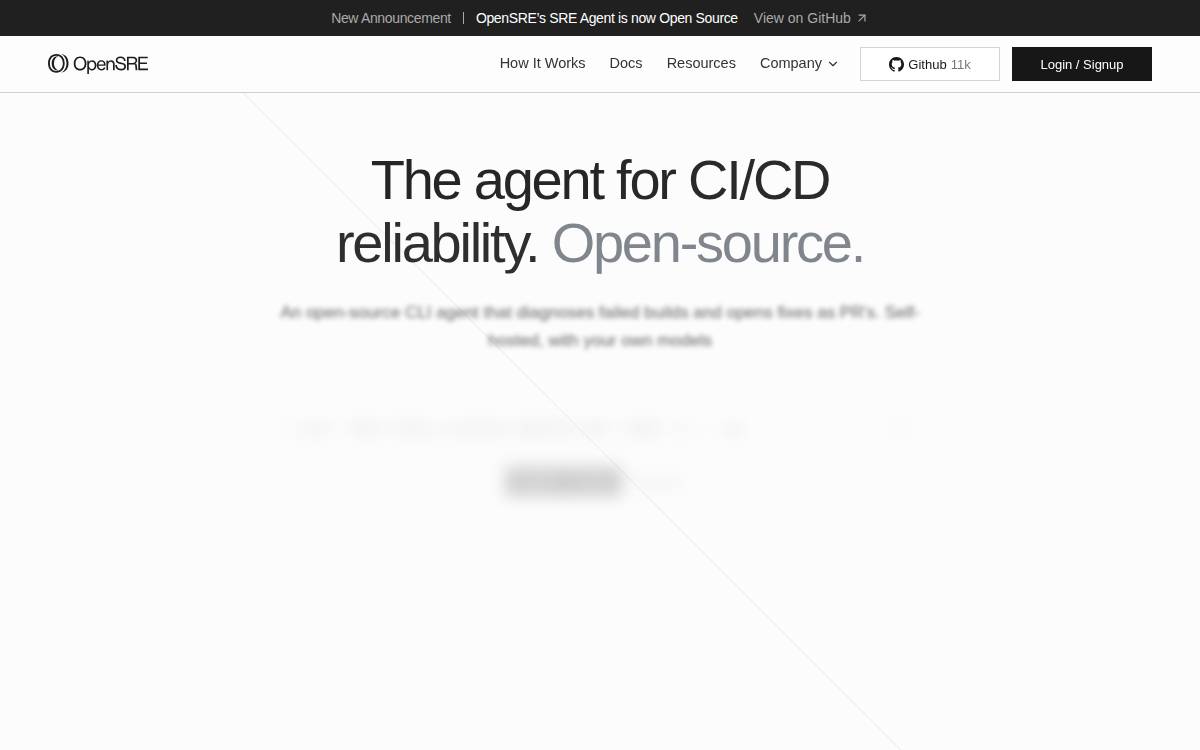 Opensre website preview
