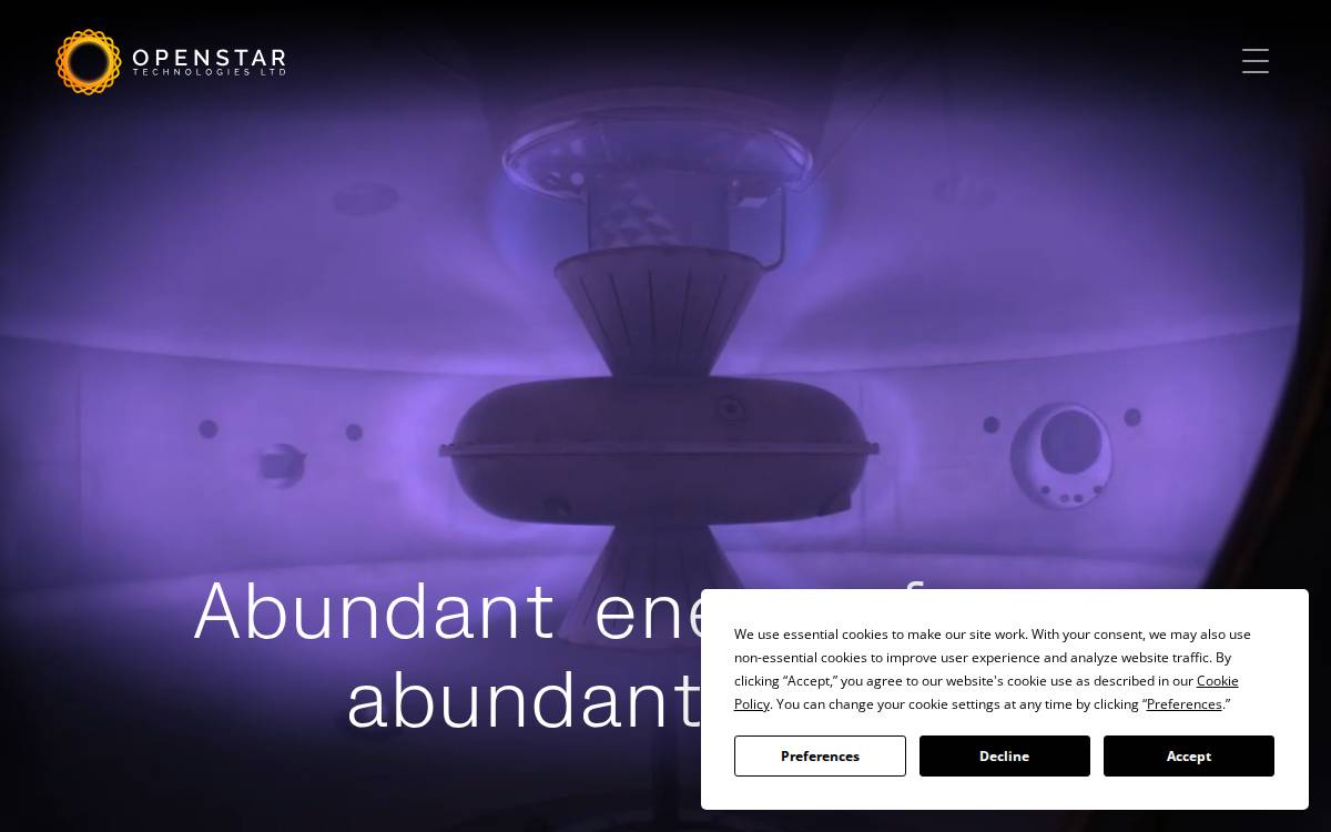 OpenStar Technologies website preview
