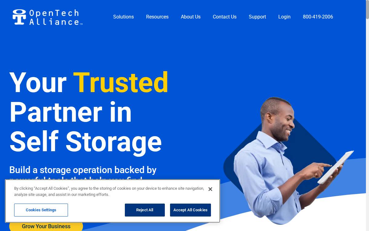 Opentech website preview